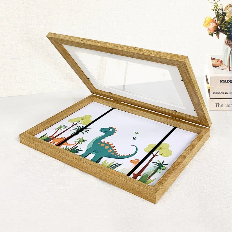 2024 New Art Frames Magnetic Front Open Changeable Kids Frametory for Poster Photo Drawing Paintings Pictures Display No Photos