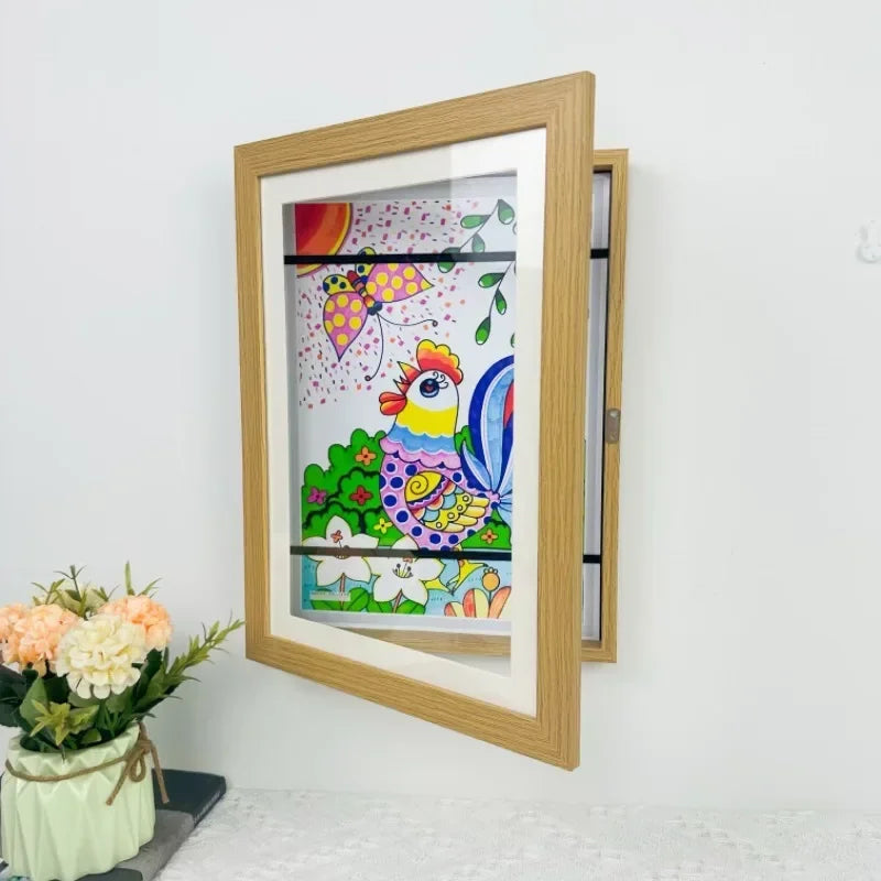 2024 New Art Frames Magnetic Front Open Changeable Kids Frametory for Poster Photo Drawing Paintings Pictures Display No Photos